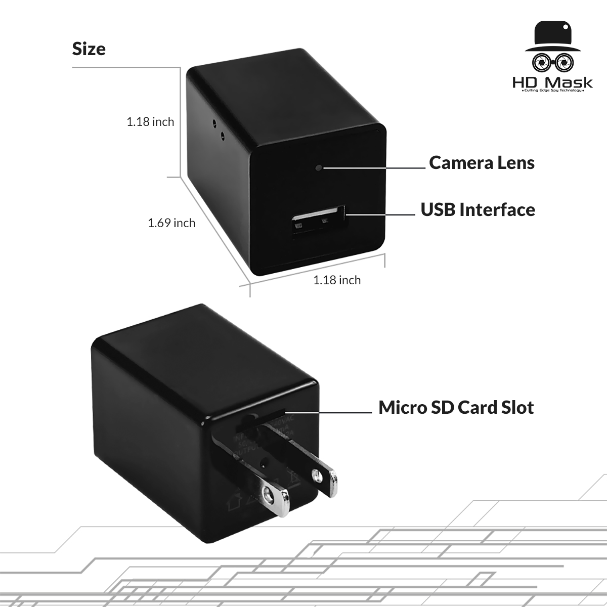 HD 1080P Security Camera USB Phone Charger